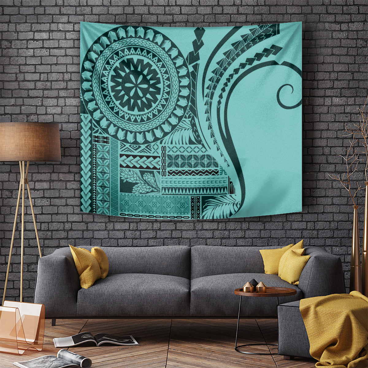 Samoa Siapo Arty Tapestry Turquoise Style LT9 Turquoise - Polynesian Pride