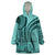 Samoa Siapo Arty Wearable Blanket Hoodie Turquoise Style LT9 One Size Turquoise - Polynesian Pride