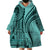 Samoa Siapo Arty Wearable Blanket Hoodie Turquoise Style LT9 - Polynesian Pride