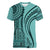 Samoa Siapo Arty Women V Neck T Shirt Turquoise Style LT9 Female Turquoise - Polynesian Pride