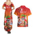 Personalised Wishes in Tahitian Christmas Couples Matching Summer Maxi Dress and Hawaiian Shirt French Polynesia Santa Beach LT9 - Polynesian Pride