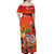 Personalised Wishes in Tahitian Christmas Off Shoulder Maxi Dress French Polynesia Santa Beach LT9 - Polynesian Pride