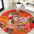 Personalised Wishes in Tahitian Christmas Round Carpet French Polynesia Santa Beach LT9 Red - Polynesian Pride