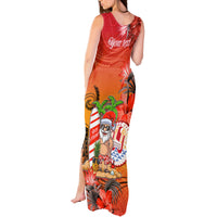 Personalised Wishes in Tahitian Christmas Tank Maxi Dress French Polynesia Santa Beach LT9 - Polynesian Pride