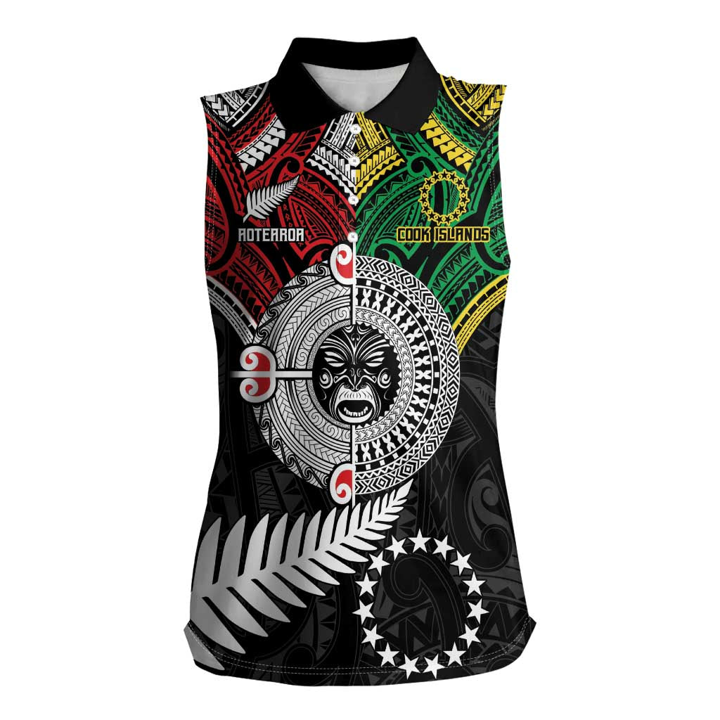 Aotearoa and Cook Islands Mo Te Tiriti Women Sleeveless Polo Shirt New Zealand Honour The Treaty Ake!Ake!Ake!