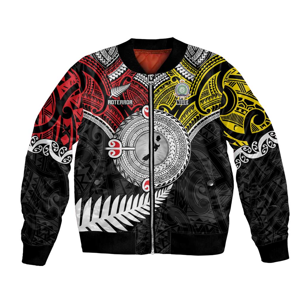 Aotearoa and Niue Mo Te Tiriti Bomber Jacket New Zealand Honour The Treaty Ake!Ake!Ake!