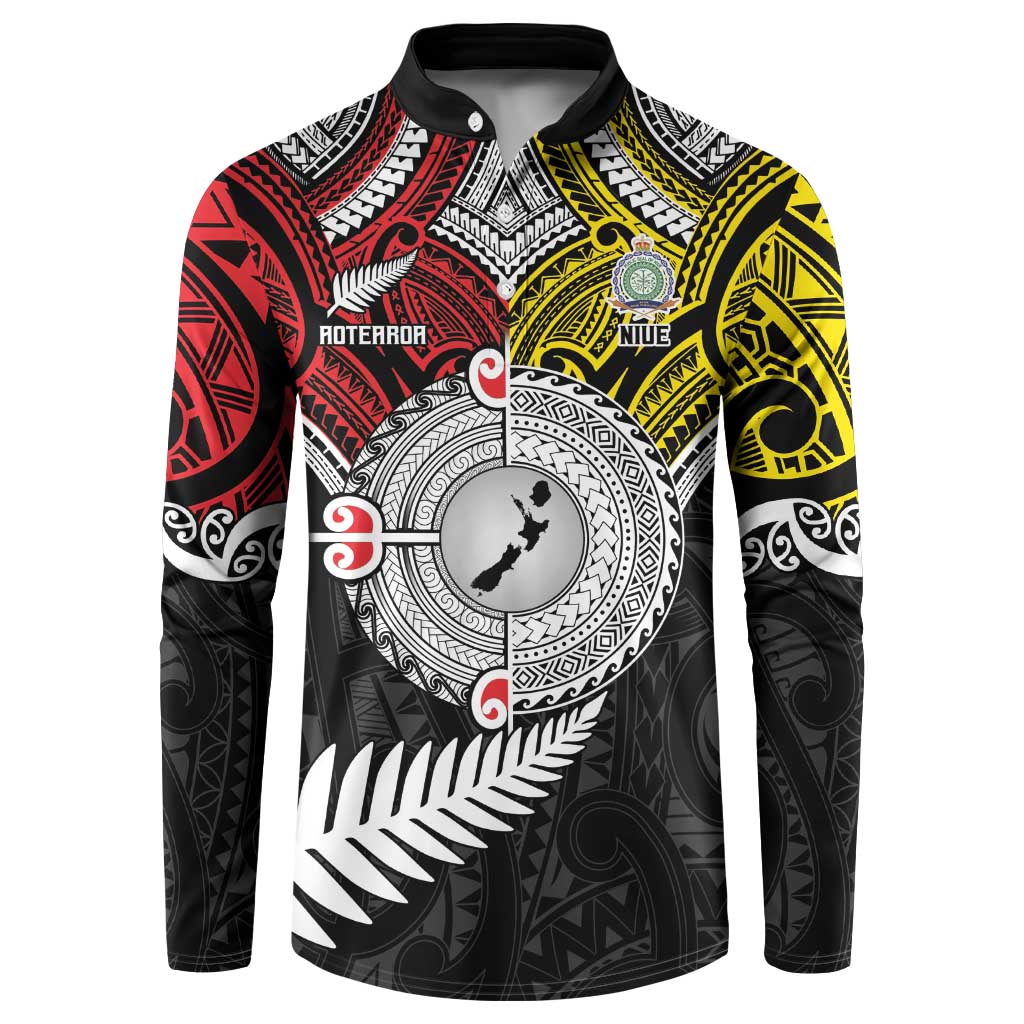 Aotearoa and Niue Mo Te Tiriti Button Sweatshirt New Zealand Honour The Treaty Ake!Ake!Ake! LT9 Gold - Polynesian Pride