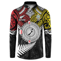 Aotearoa and Niue Mo Te Tiriti Button Sweatshirt New Zealand Honour The Treaty Ake!Ake!Ake! LT9 Gold - Polynesian Pride