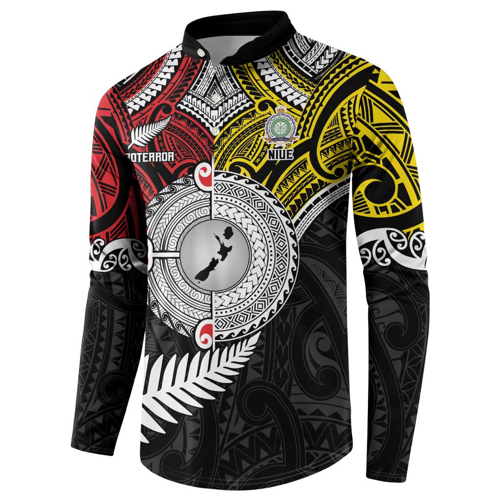 Aotearoa and Niue Mo Te Tiriti Button Sweatshirt New Zealand Honour The Treaty Ake!Ake!Ake! LT9 - Polynesian Pride