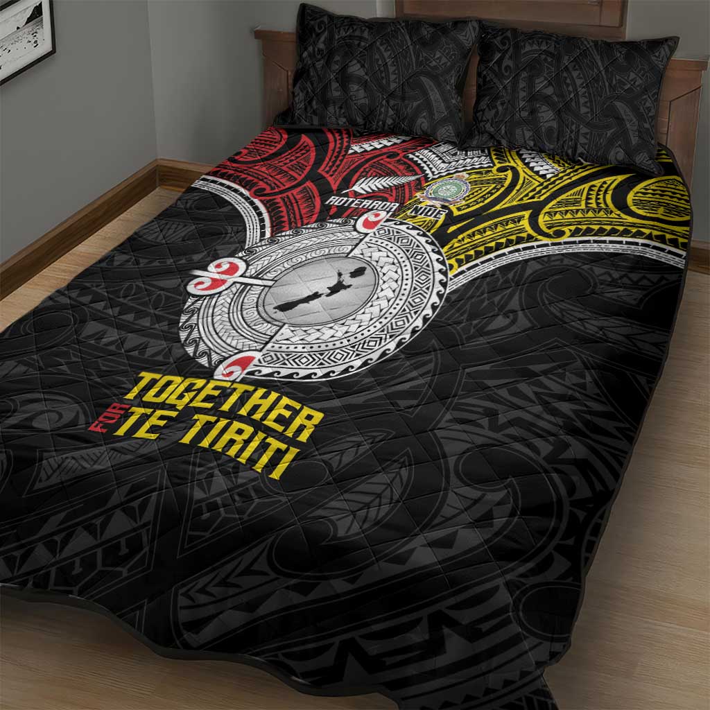 Aotearoa and Niue Mo Te Tiriti Quilt Bed Set New Zealand Honour The Treaty Ake!Ake!Ake!
