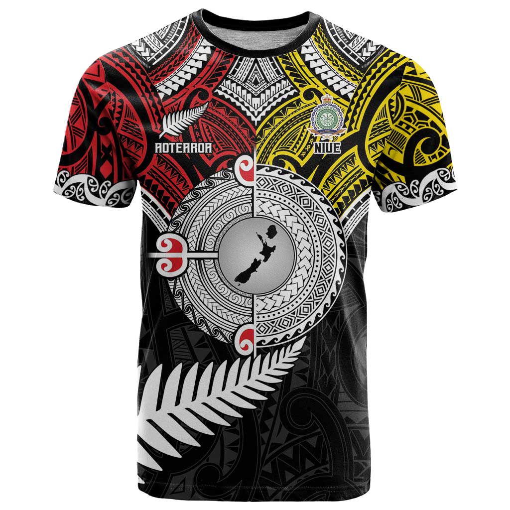 Aotearoa and Niue Mo Te Tiriti T Shirt New Zealand Honour The Treaty Ake!Ake!Ake! LT9 Gold - Polynesian Pride