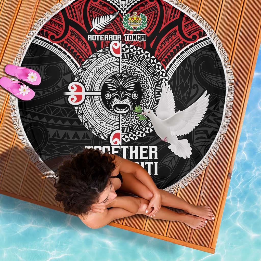 Aotearoa and Tonga Mo Te Tiriti Beach Blanket New Zealand Honour The Treaty Ake!Ake!Ake! LT9 - Polynesian Pride