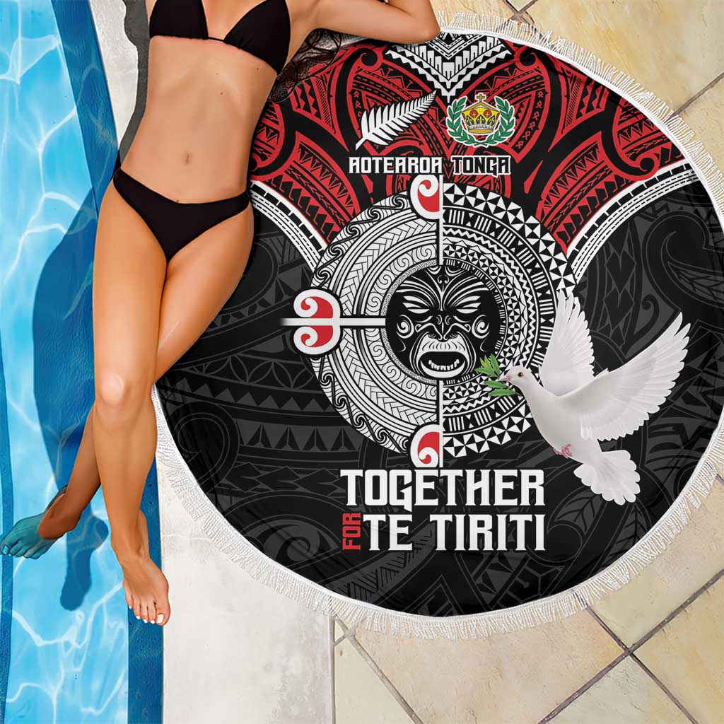 Aotearoa and Tonga Mo Te Tiriti Beach Blanket New Zealand Honour The Treaty Ake!Ake!Ake! LT9 - Polynesian Pride
