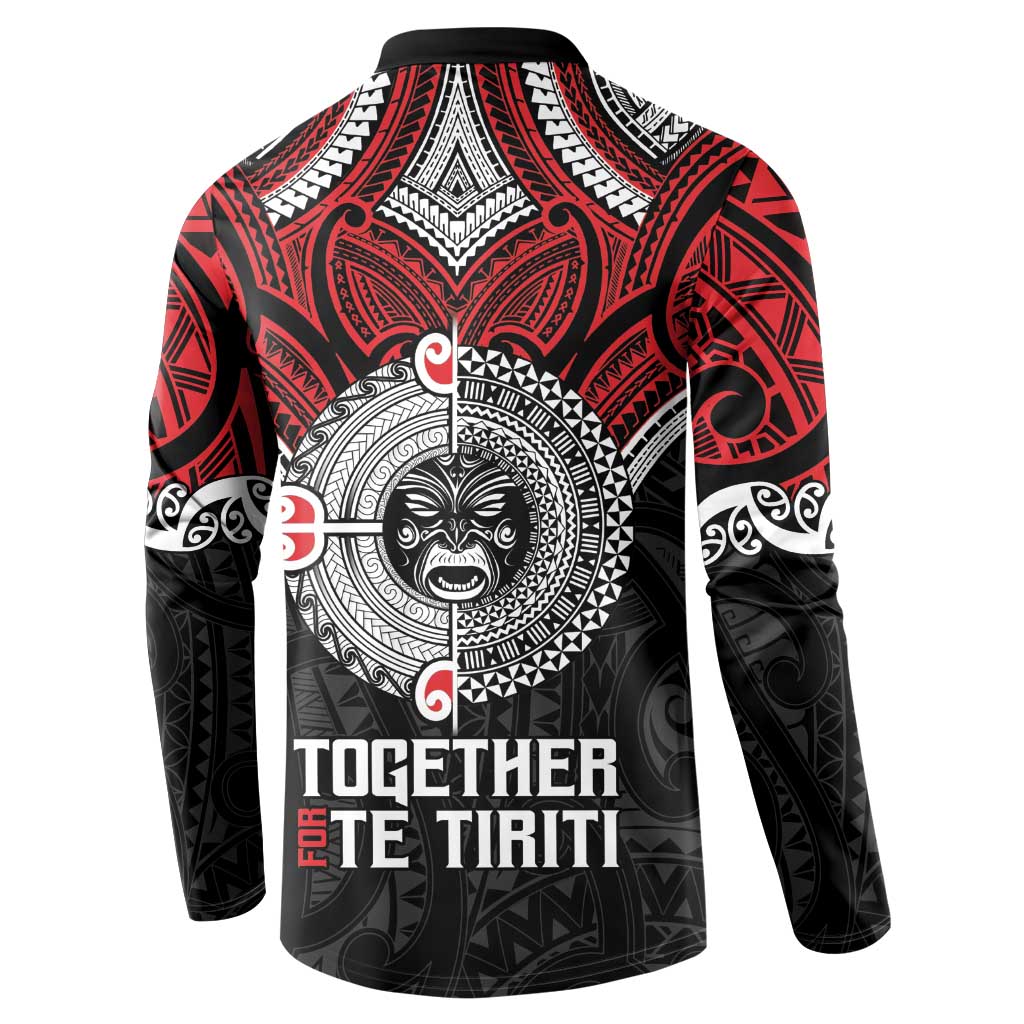 Aotearoa and Tonga Mo Te Tiriti Button Sweatshirt New Zealand Honour The Treaty Ake!Ake!Ake! LT9 - Polynesian Pride