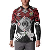Aotearoa and Tonga Mo Te Tiriti Button Sweatshirt New Zealand Honour The Treaty Ake!Ake!Ake! LT9 - Polynesian Pride