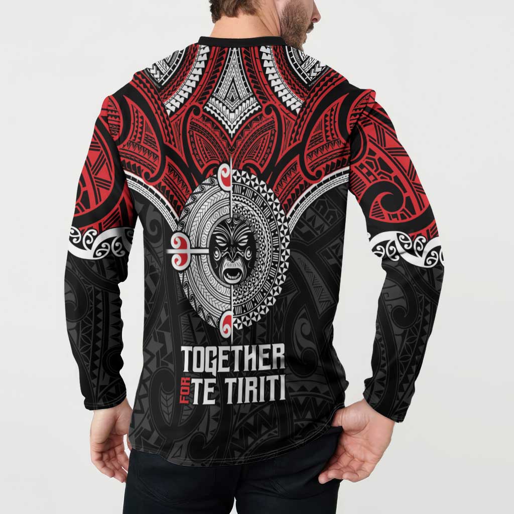 Aotearoa and Tonga Mo Te Tiriti Button Sweatshirt New Zealand Honour The Treaty Ake!Ake!Ake! LT9 - Polynesian Pride