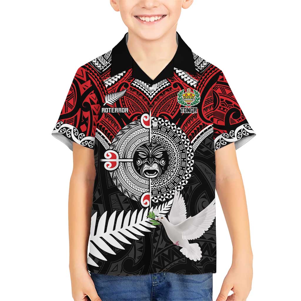 Aotearoa and Tonga Mo Te Tiriti Kid Hawaiian Shirt New Zealand Honour The Treaty Ake!Ake!Ake!