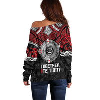 Aotearoa and Tonga Mo Te Tiriti Off Shoulder Sweater New Zealand Honour The Treaty Ake!Ake!Ake!