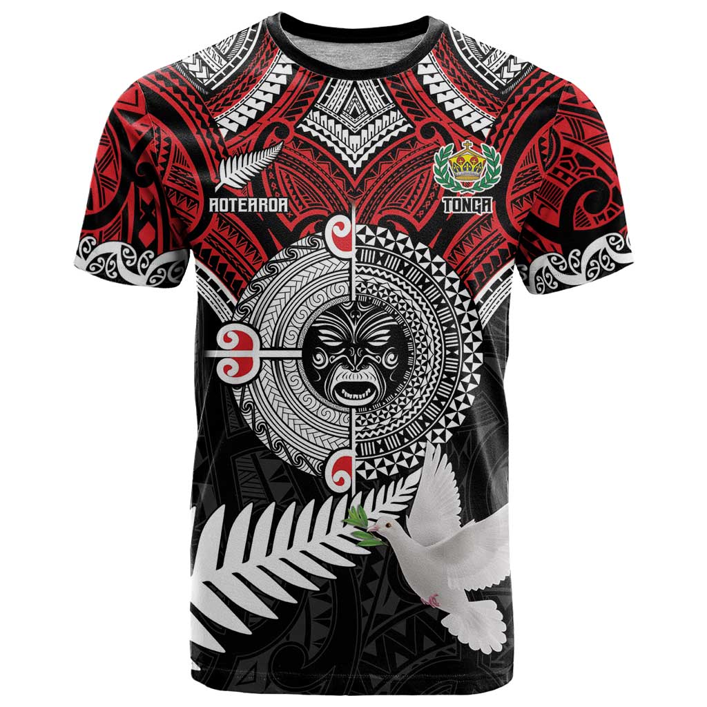 Aotearoa and Tonga Mo Te Tiriti T Shirt New Zealand Honour The Treaty Ake!Ake!Ake! LT9 Red - Polynesian Pride