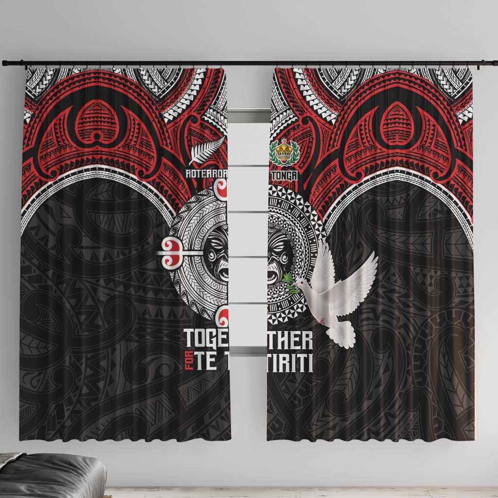 Aotearoa and Tonga Mo Te Tiriti Window Curtain New Zealand Honour The Treaty Ake!Ake!Ake!