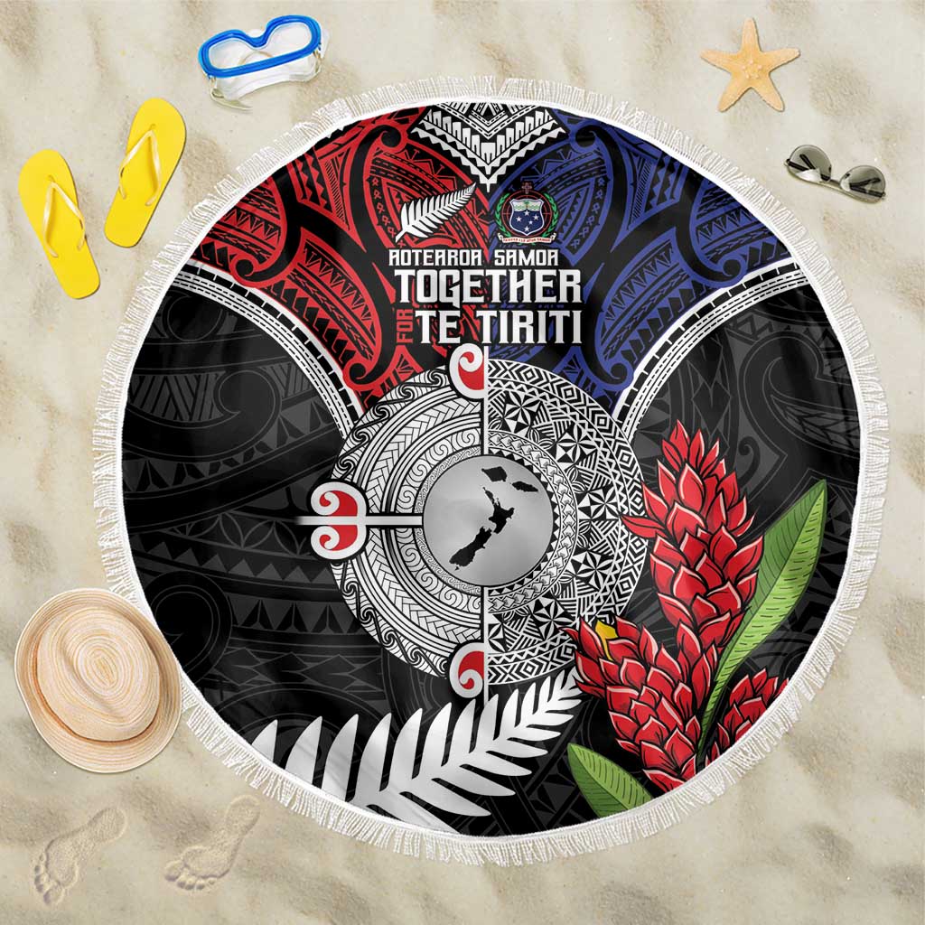 Aotearoa and Samoa Mo Te Tiriti Beach Blanket Tangata Moana Stand with Tangata Whenua