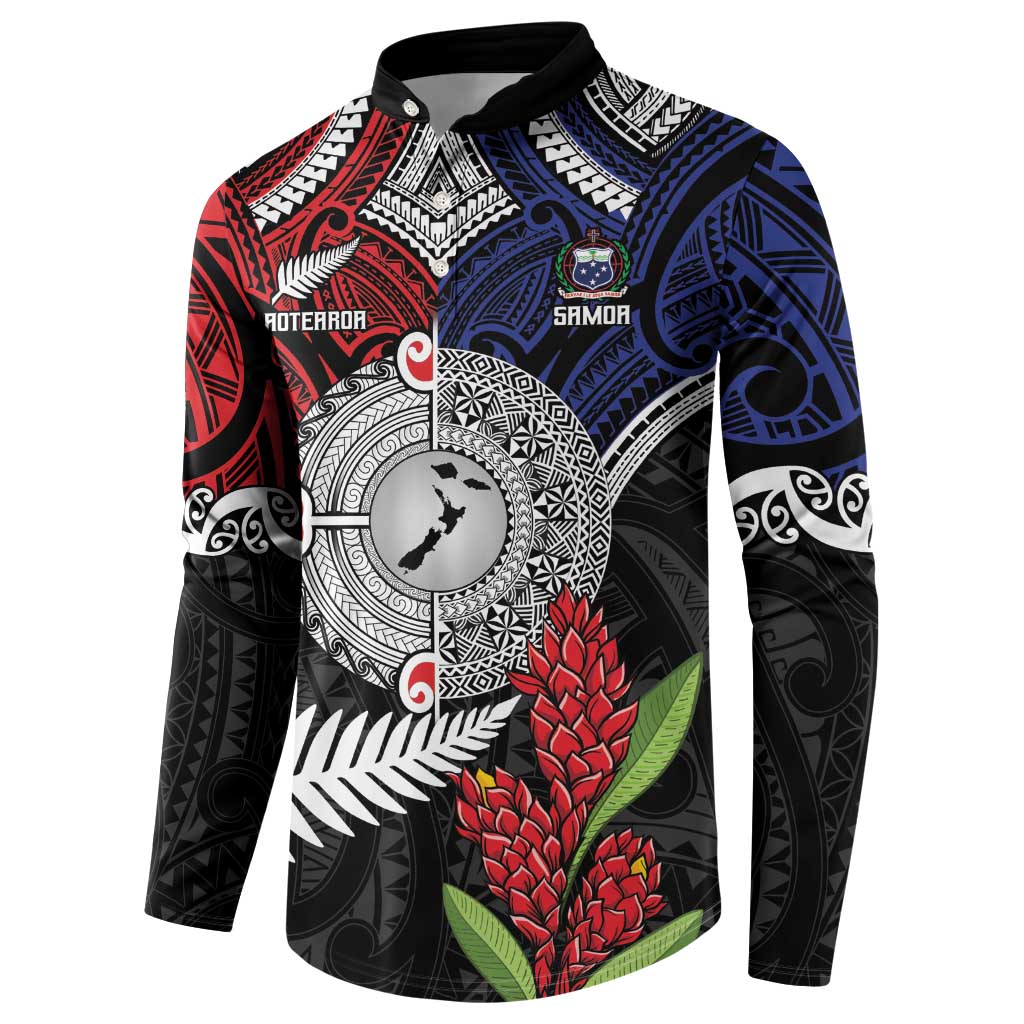 Aotearoa and Samoa Mo Te Tiriti Button Sweatshirt Tangata Moana Stand with Tangata Whenua