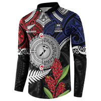 Aotearoa and Samoa Mo Te Tiriti Button Sweatshirt Tangata Moana Stand with Tangata Whenua