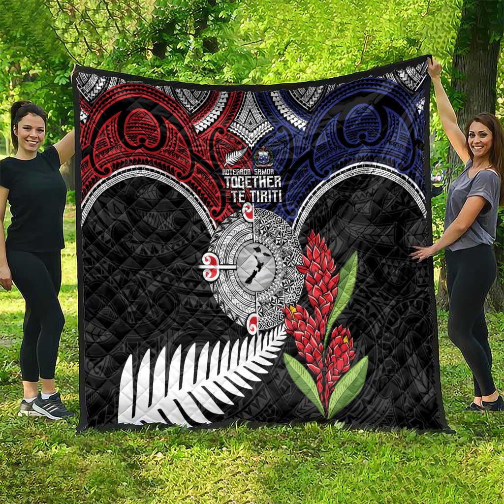 Aotearoa and Samoa Mo Te Tiriti Quilt Tangata Moana Stand with Tangata Whenua