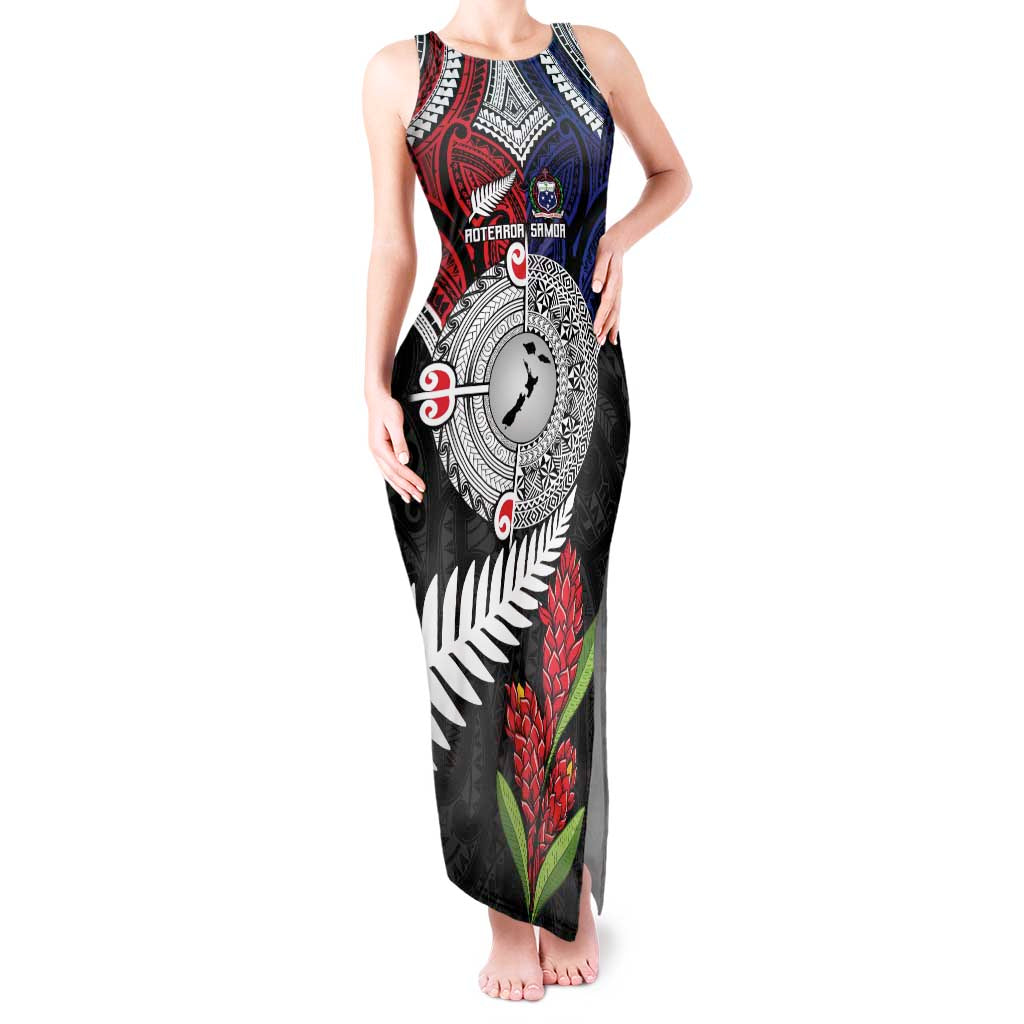 Aotearoa and Samoa Mo Te Tiriti Tank Maxi Dress Tangata Moana Stand with Tangata Whenua