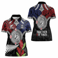 Aotearoa and Samoa Mo Te Tiriti Women Polo Shirt Tangata Moana Stand with Tangata Whenua