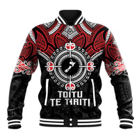 Aotearoa Proud To Be Maori Baseball Jacket New Zealand Fight Together LT9 Unisex Red - Polynesian Pride