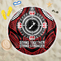 Aotearoa Proud To Be Maori Beach Blanket New Zealand Fight Together LT9 One Size 150cm Red - Polynesian Pride