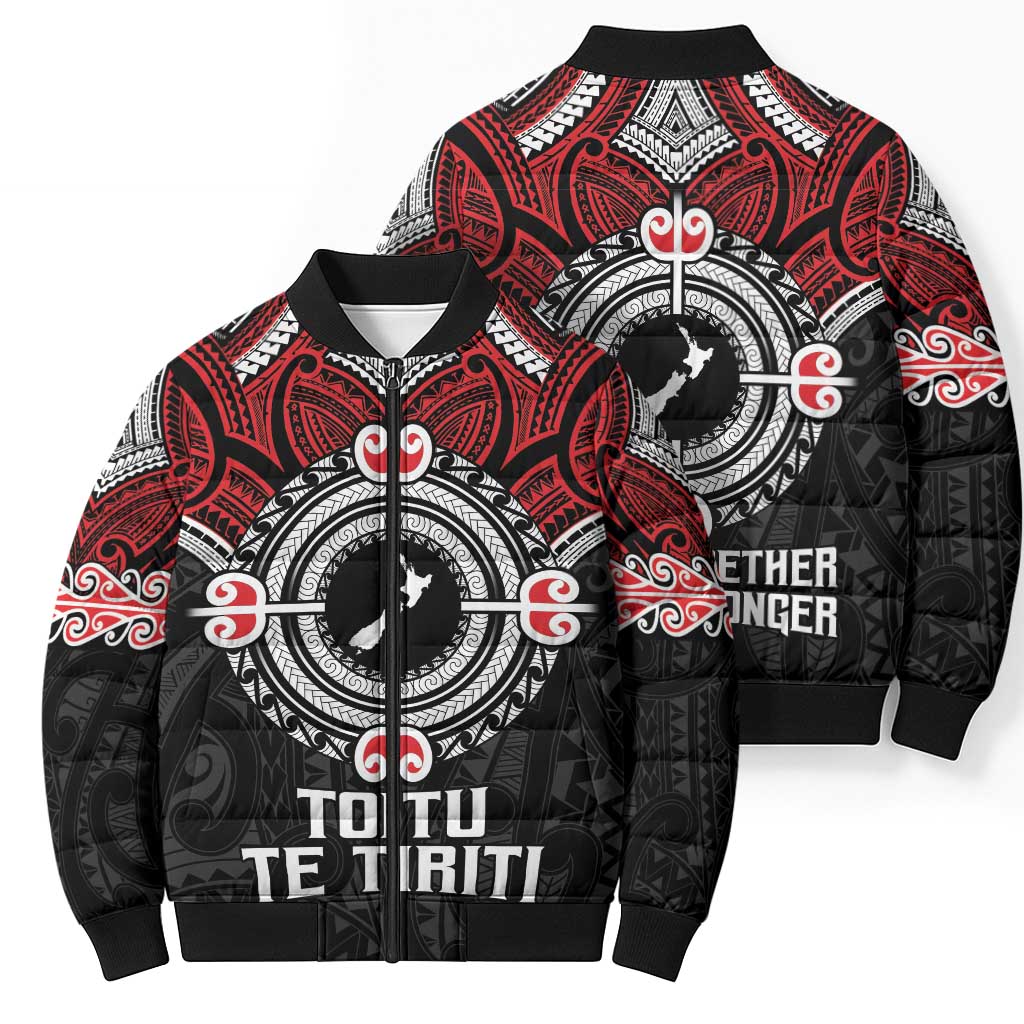 Aotearoa Proud To Be Maori Bomber Puffer Jacket New Zealand Fight Together - Polynesian Pride