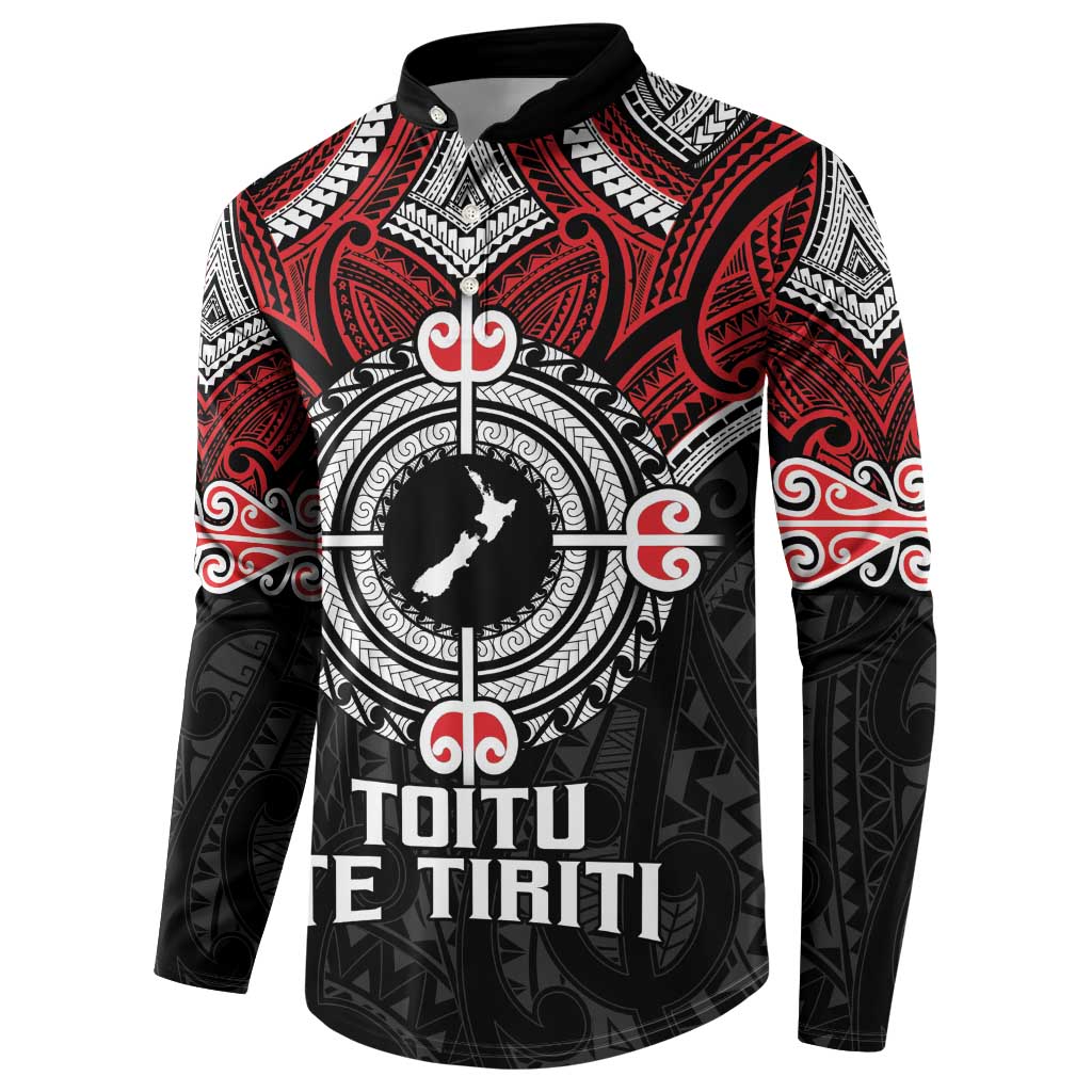Aotearoa Proud To Be Maori Button Sweatshirt New Zealand Fight Together LT9 - Polynesian Pride