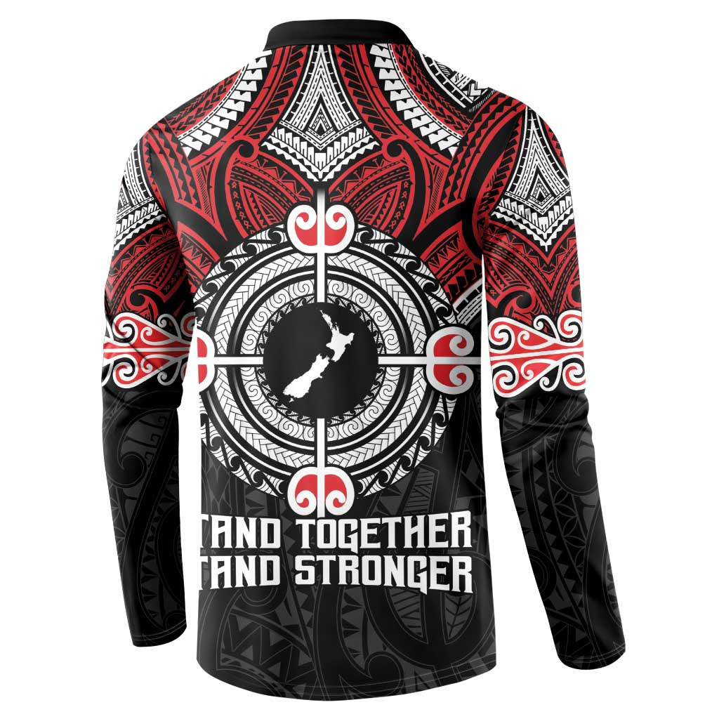 Aotearoa Proud To Be Maori Button Sweatshirt New Zealand Fight Together LT9 - Polynesian Pride