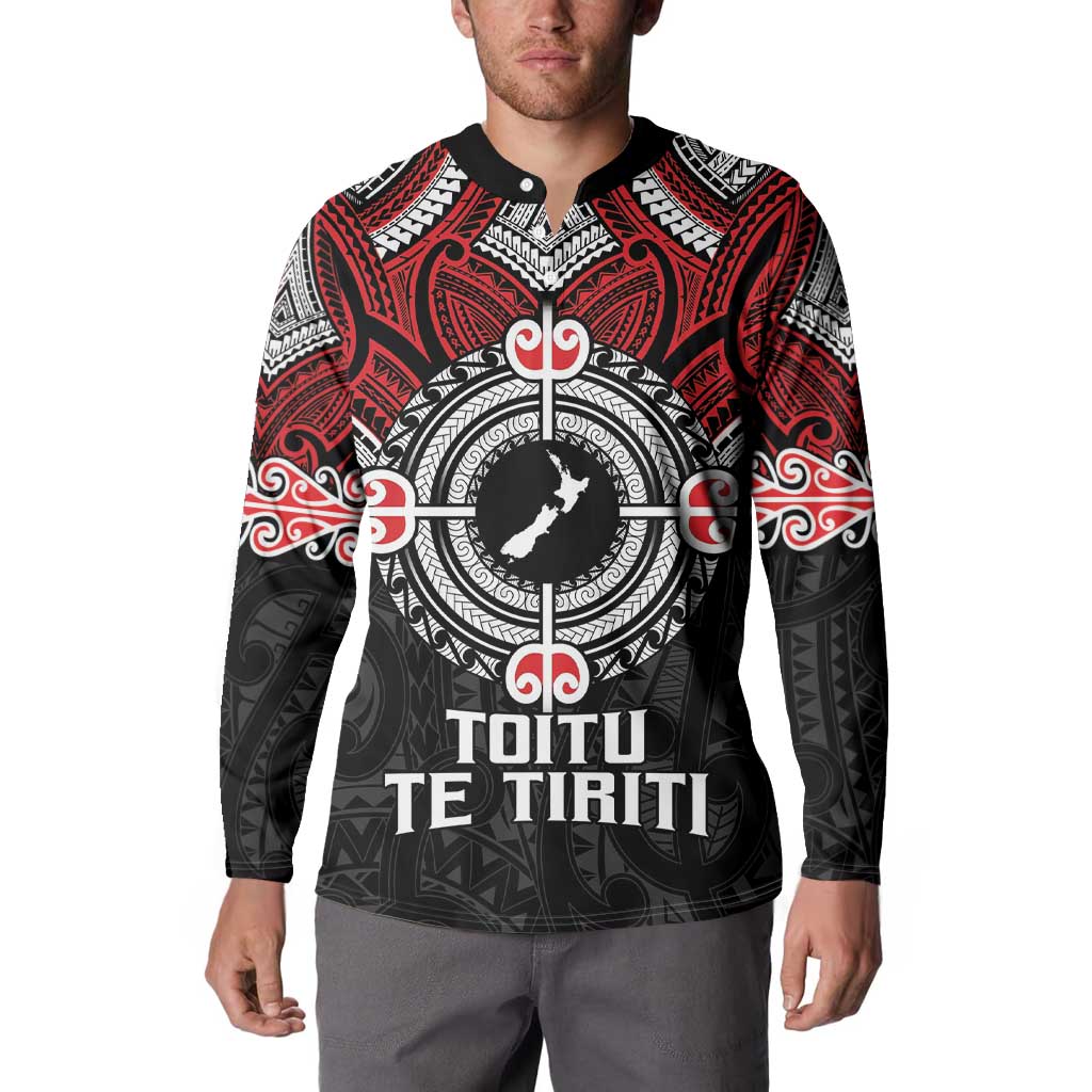 Aotearoa Proud To Be Maori Button Sweatshirt New Zealand Fight Together LT9 - Polynesian Pride
