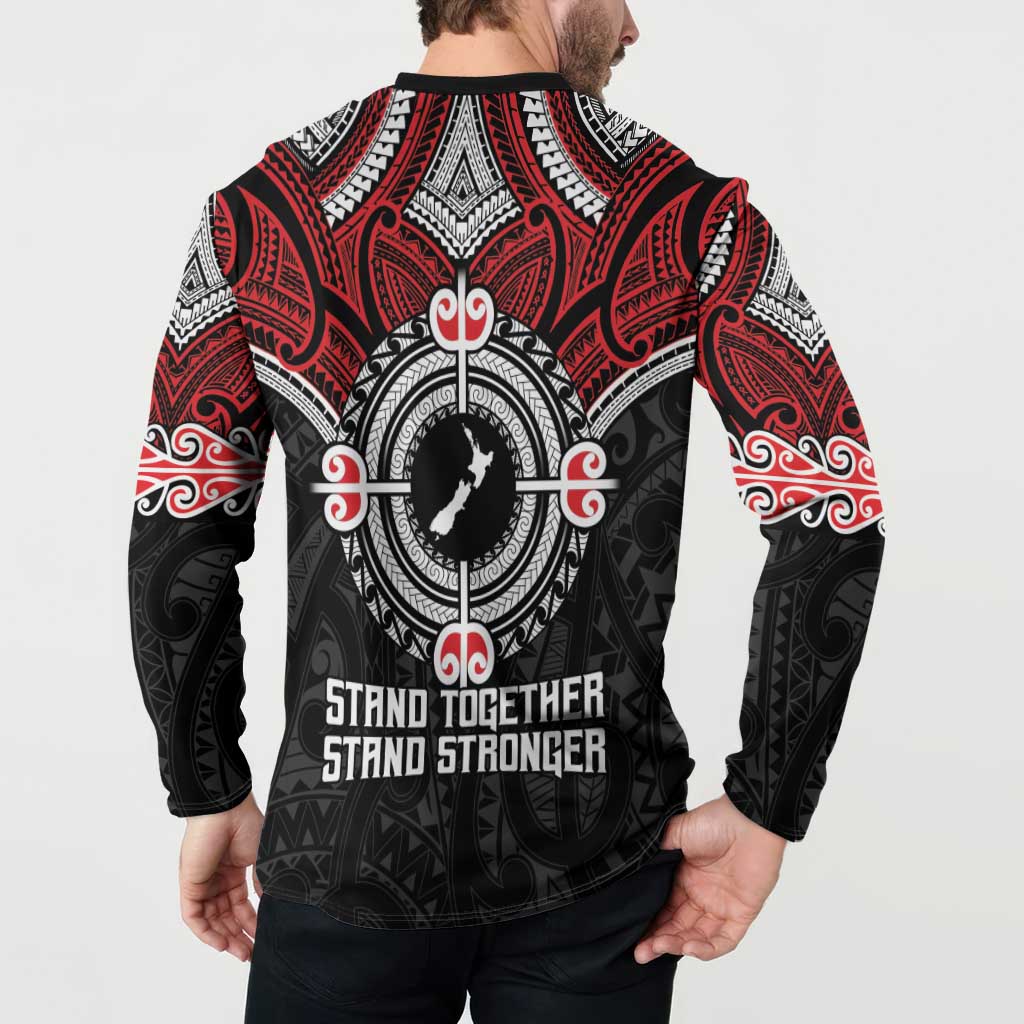 Aotearoa Proud To Be Maori Button Sweatshirt New Zealand Fight Together LT9 - Polynesian Pride