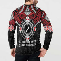 Aotearoa Proud To Be Maori Button Sweatshirt New Zealand Fight Together LT9 - Polynesian Pride