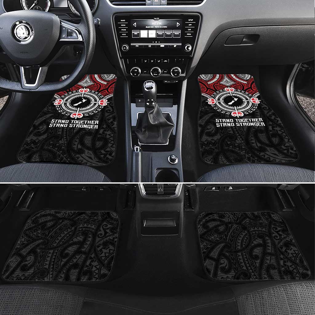 Aotearoa Proud To Be Maori Car Mats New Zealand Fight Together LT9 Set 4pcs Red - Polynesian Pride