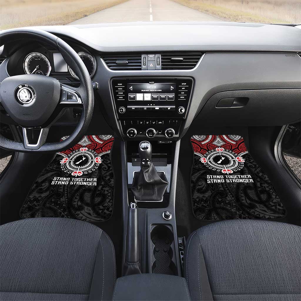 Aotearoa Proud To Be Maori Car Mats New Zealand Fight Together LT9 Set 2pcs - Front Red - Polynesian Pride