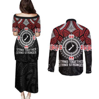 Aotearoa Proud To Be Maori Couples Matching Puletasi and Long Sleeve Button Shirt New Zealand Fight Together