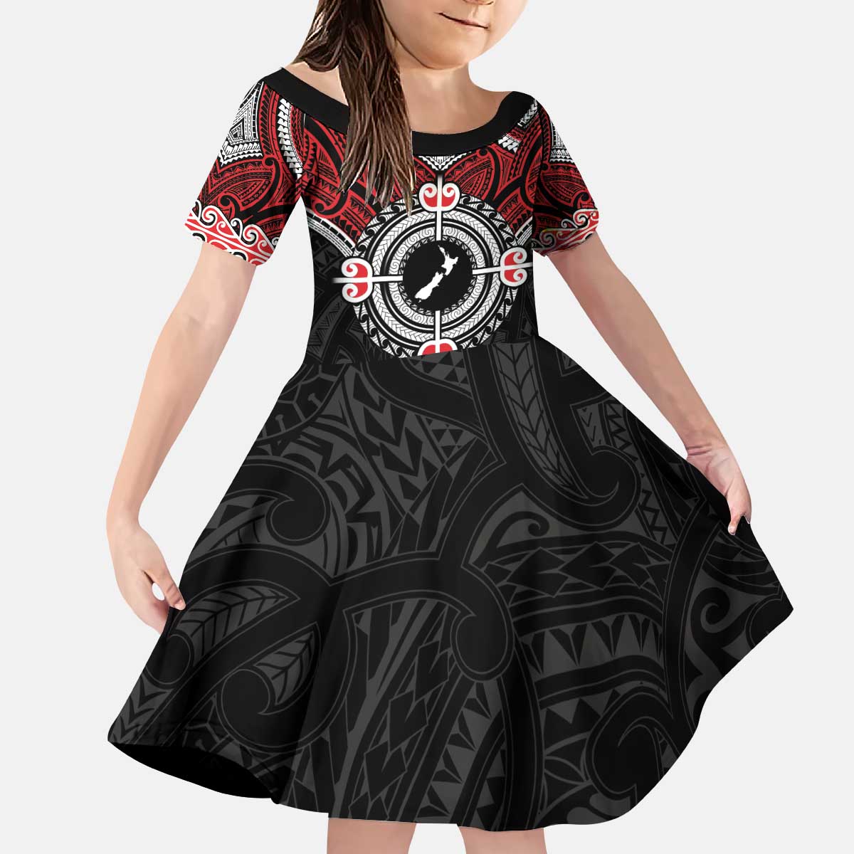 Aotearoa Proud To Be Maori Kid Short Sleeve Dress New Zealand Fight Together