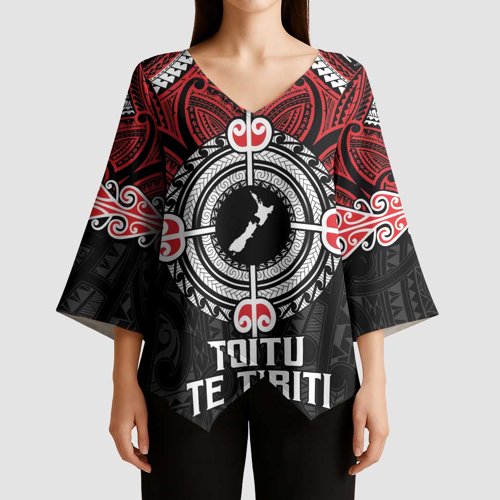Aotearoa Proud To Be Maori Kimono Sleeve Blouse New Zealand Fight Together - Polynesian Pride