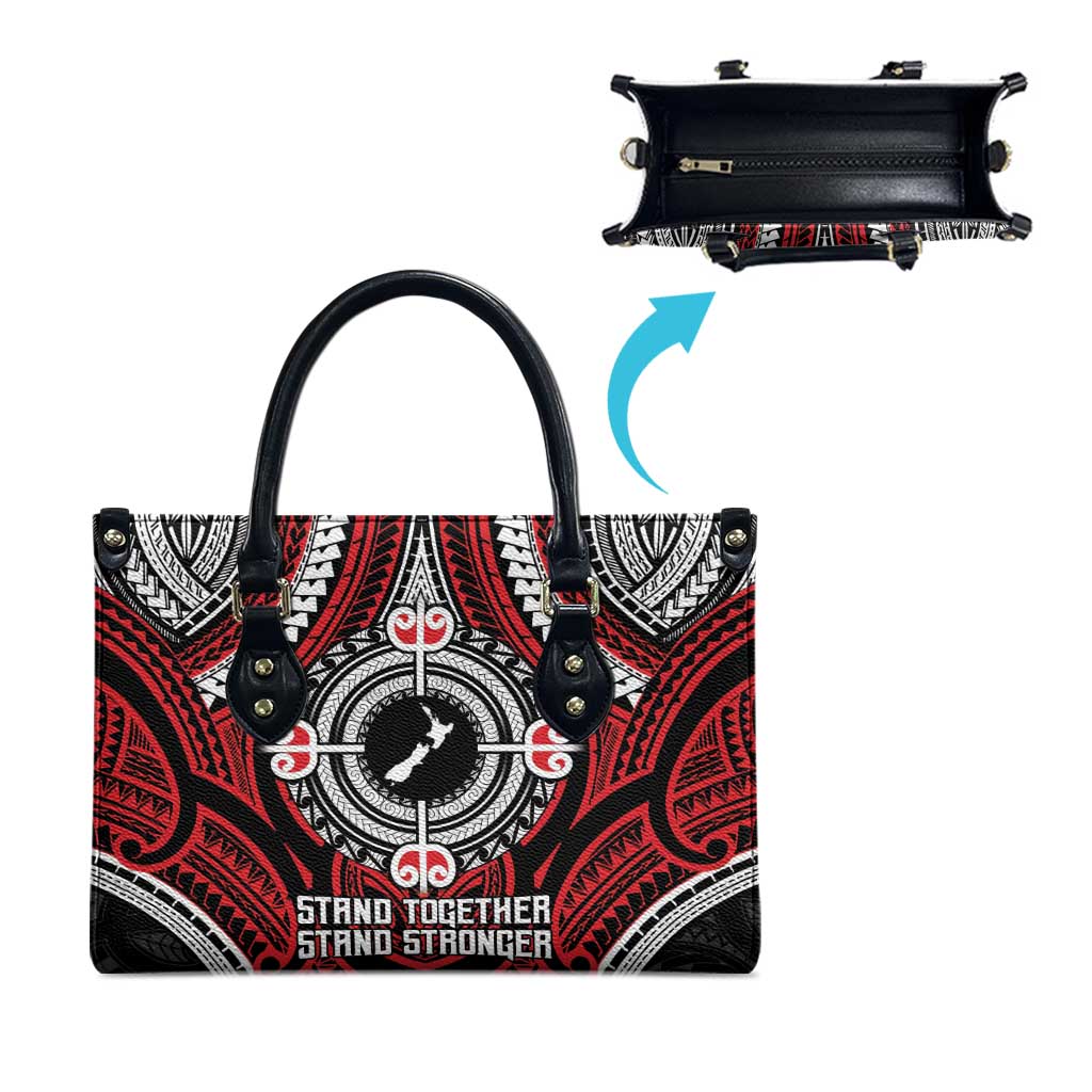 Aotearoa Proud To Be Maori Leather Bag New Zealand Fight Together - Polynesian Pride