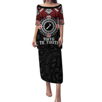 Aotearoa Proud To Be Maori Puletasi New Zealand Fight Together LT9 Long Dress Red - Polynesian Pride