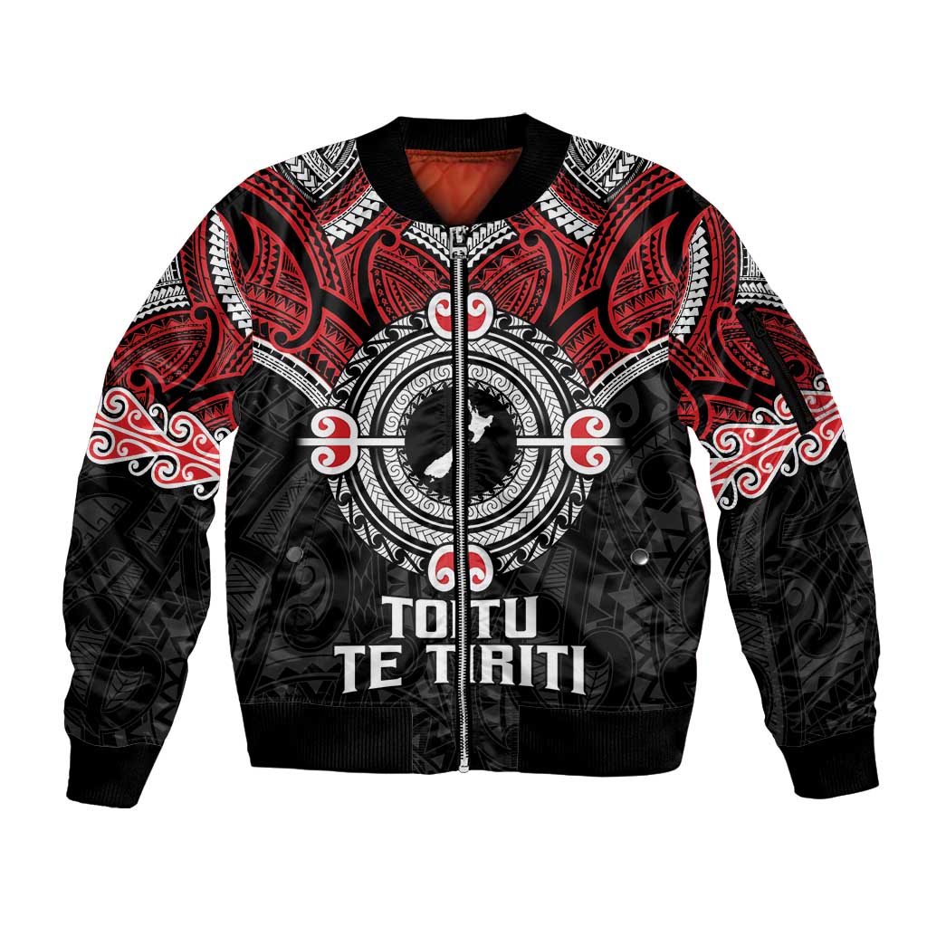 Aotearoa Proud To Be Maori Sleeve Zip Bomber Jacket New Zealand Fight Together