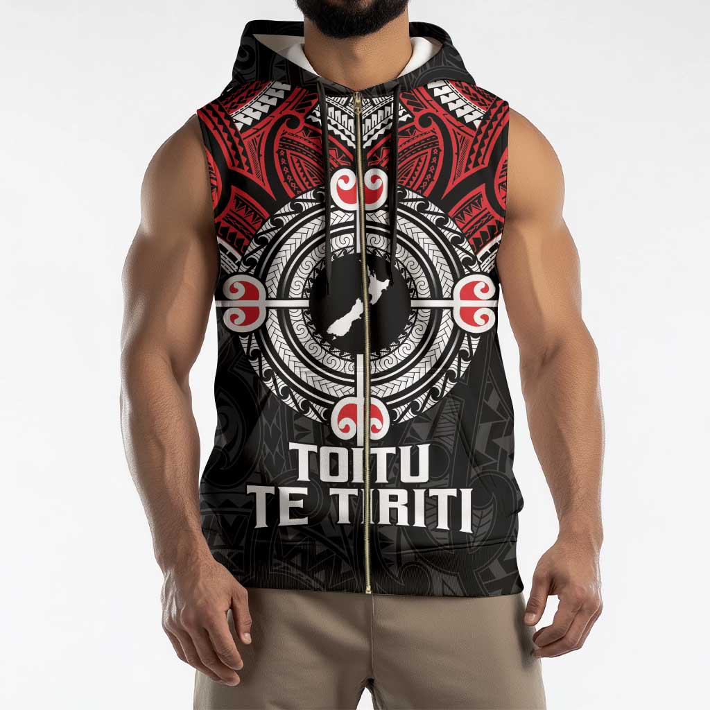 Aotearoa Proud To Be Maori Sleeveless Zip Hoodie New Zealand Fight Together - Polynesian Pride
