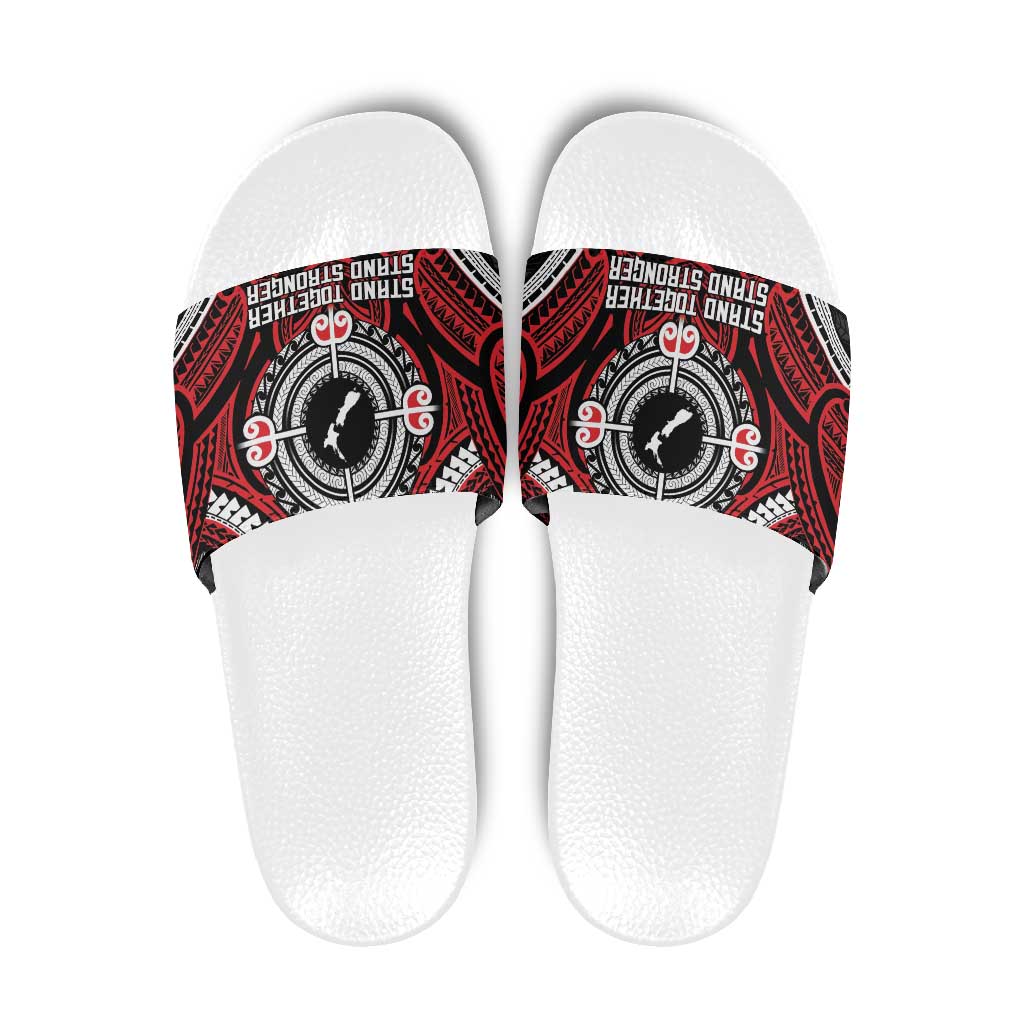 Aotearoa Proud To Be Maori Slide Sandals New Zealand Fight Together - Polynesian Pride
