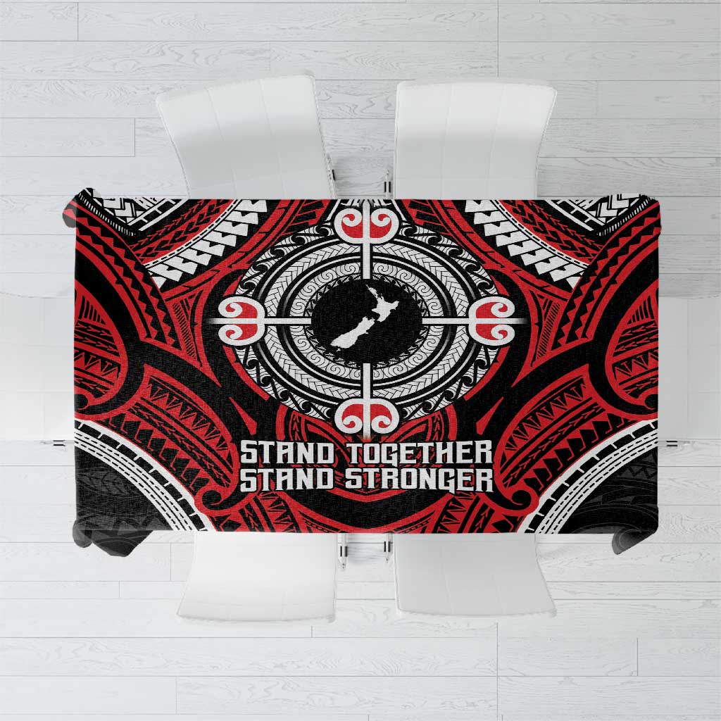 Aotearoa Proud To Be Maori Tablecloth New Zealand Fight Together LT9 Red - Polynesian Pride