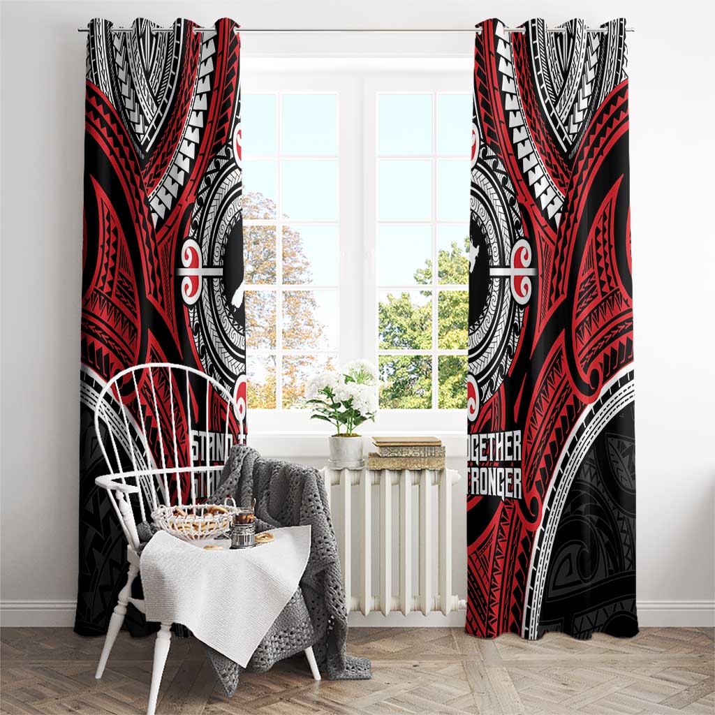 Aotearoa Proud To Be Maori Window Curtain New Zealand Fight Together LT9 - Polynesian Pride